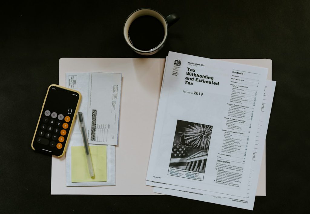 Restaurant operator reviewing tax paperwork